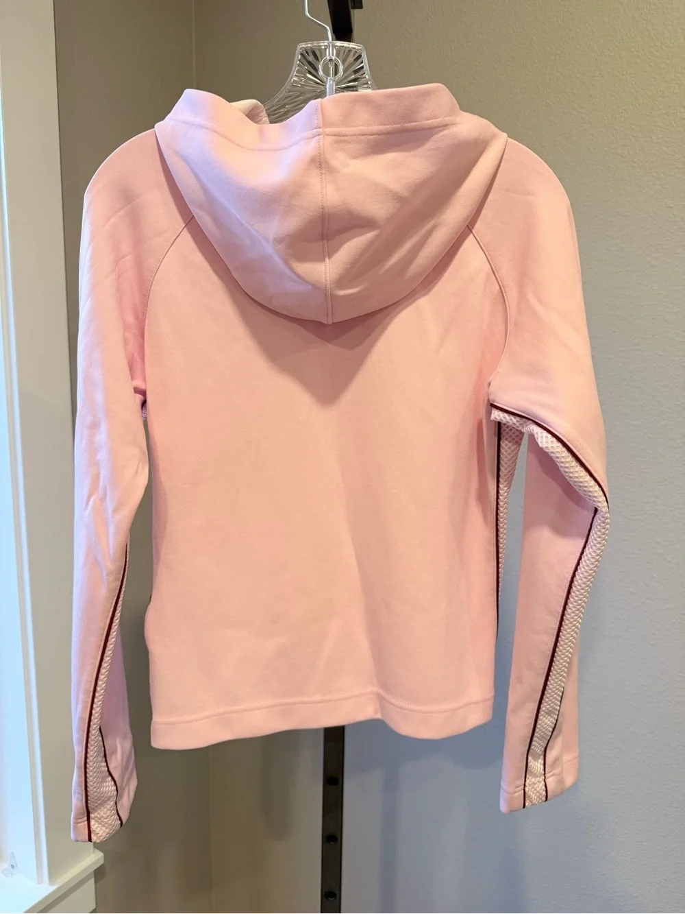 Nike women’s Medium Pink Full Zip Hoodie Jacket Mesh Side Panels Y2K Athletic
